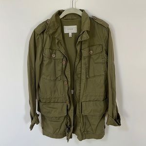 Army green J Crew utility jacket
